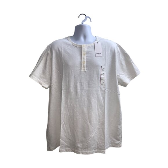 Goodfellow & Co Mens White Henley T-Shirt Short Sleeve Cotton Size XXL - Picture 2 of 12